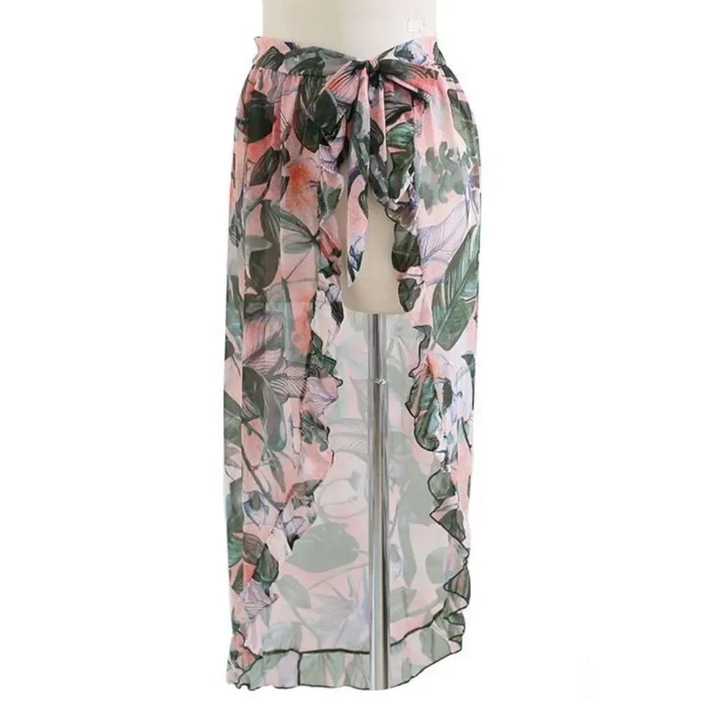 Rainforest Print Sarong Swim Coverup